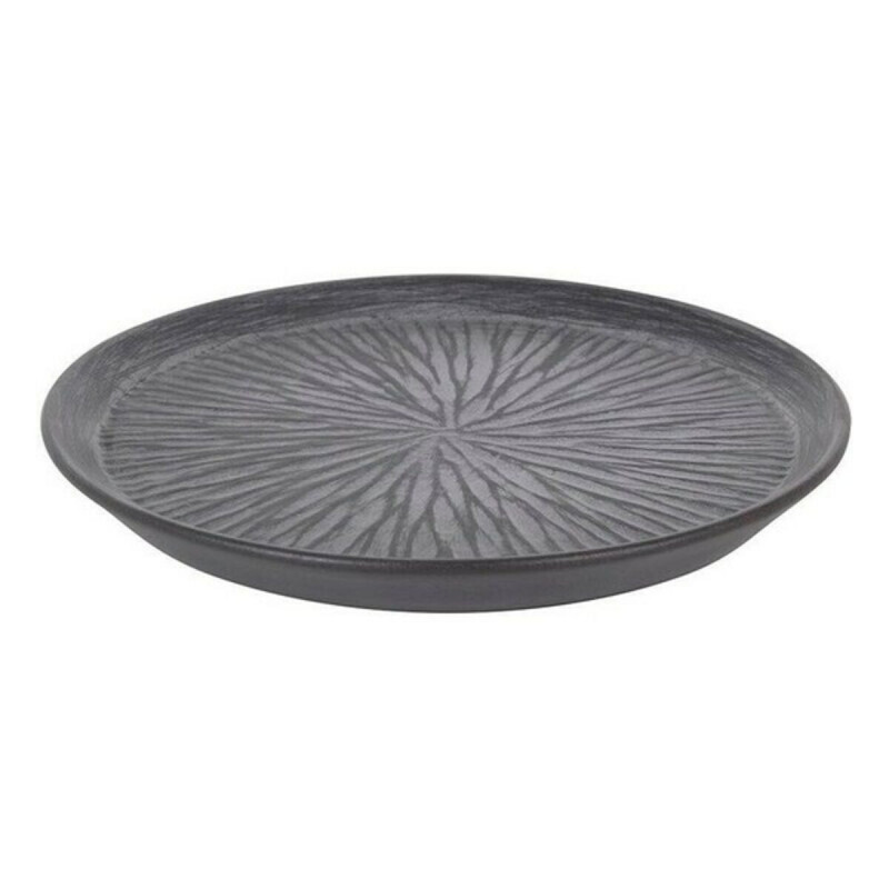 Assiette plate Stoneware Lotus Porcelaine Noir (ø 23 x 2,5 cm)