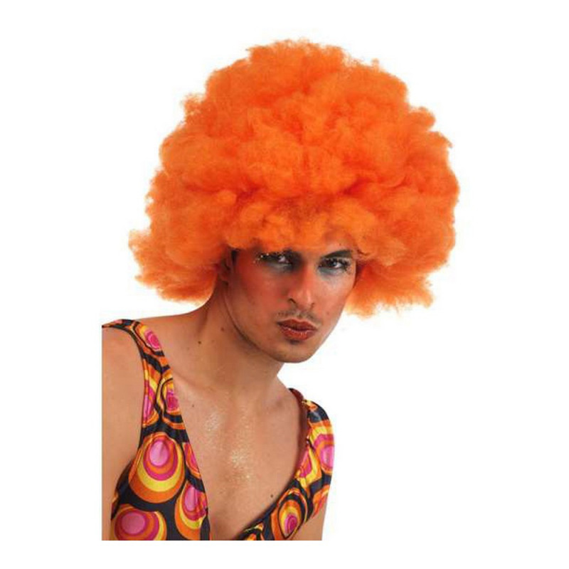 Image secondaire de Perruque avec Cheveux Bouclés Multicouleur Orange