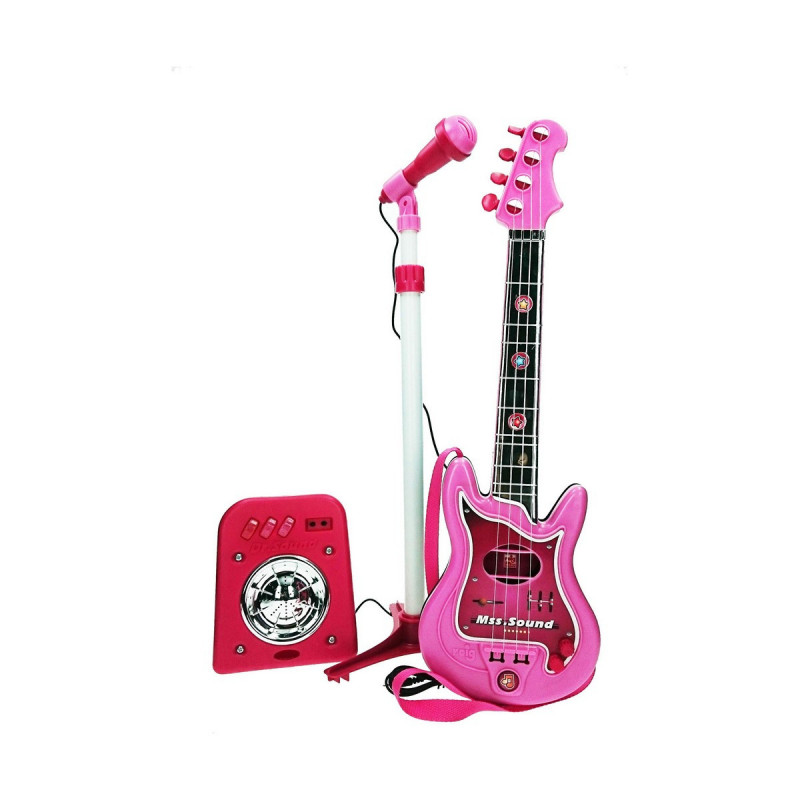 Guitare pour Enfant Reig Microphone Rose