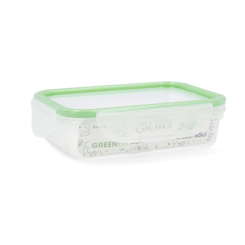 Boîte à lunch hermétique Quid Greenery Transparent Plastique Rectangulaire 1,05 L (4 Unités)