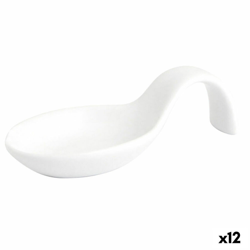 Image secondaire de Cuillère à Cocktail Quid Chef Céramique Blanc 10 x 5 cm (12 Unités) (Pack 12x)