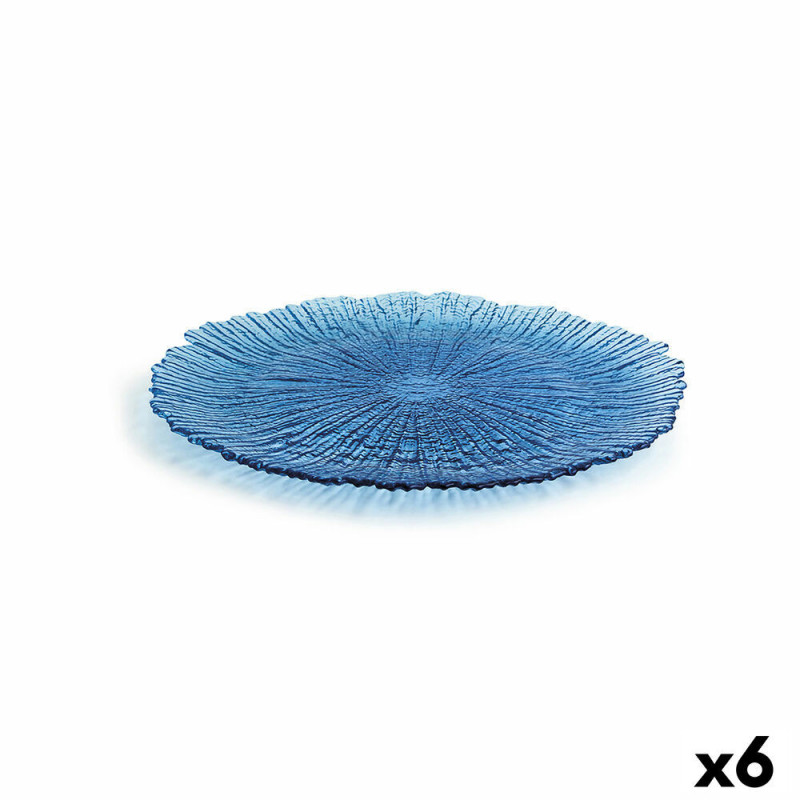 Image secondaire de Assiette plate Quid Mar de Viento Bleu verre (Ø 28 cm) (Pack 6x)