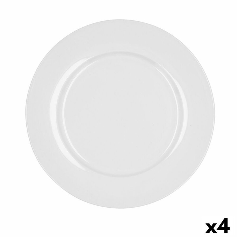 Image secondaire de Assiette plate Bidasoa Glacial Céramique Blanc (27 cm) (Pack 4x)