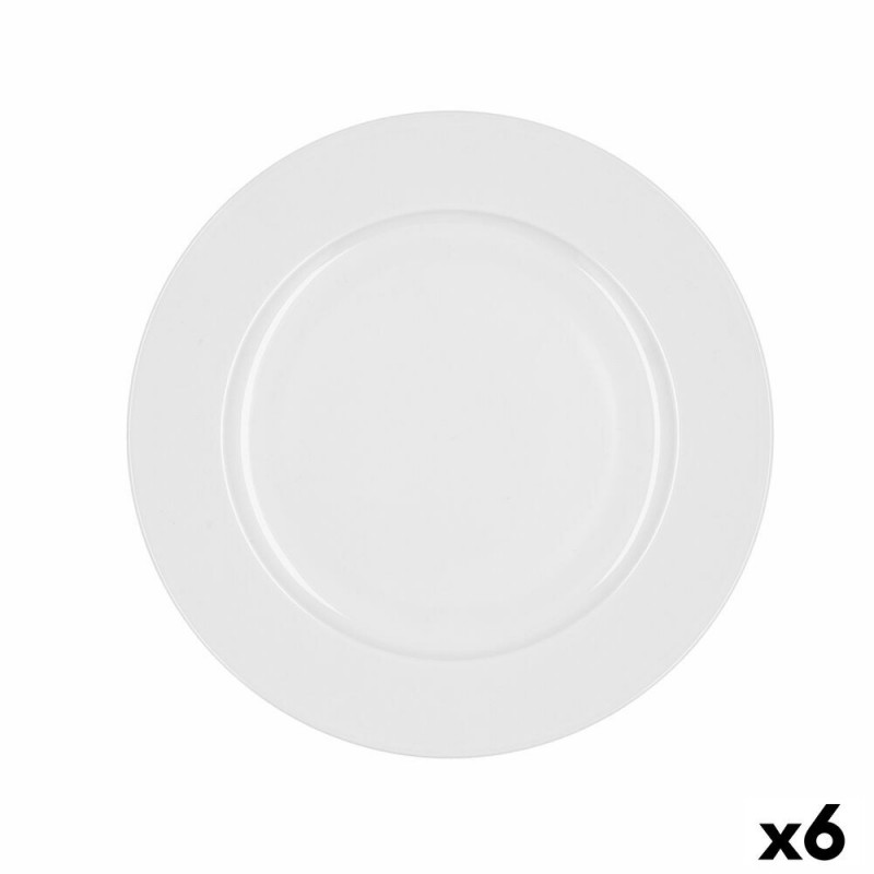 Image secondaire de Assiette plate Bidasoa Glacial Céramique Blanc (25 cm) (Pack 6x)