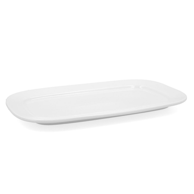 Plat à Gratin Bidasoa Glacial Céramique Blanc (36 x 21 cm) (Pack 3x)