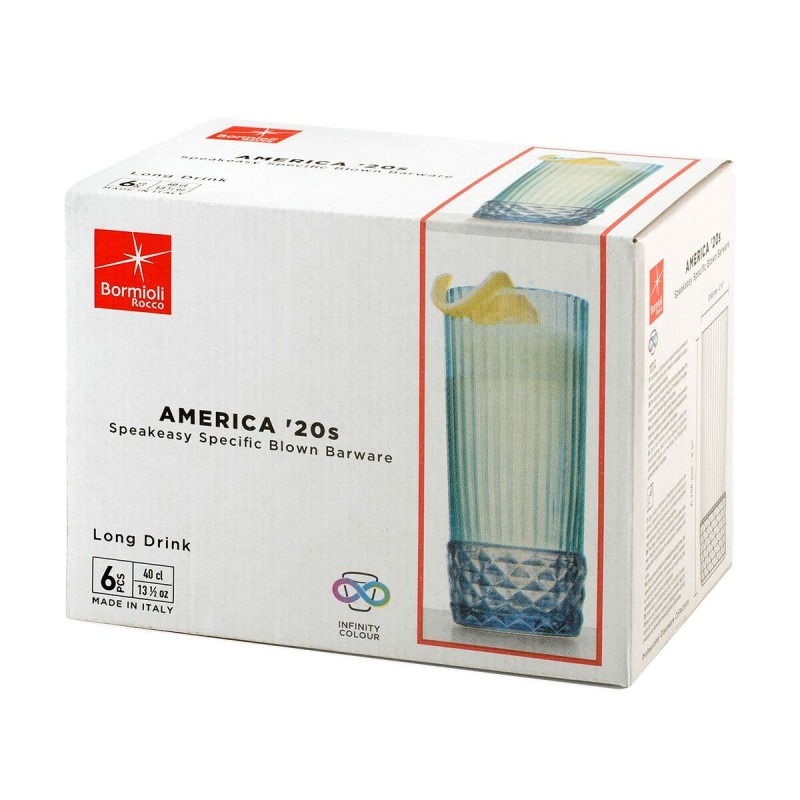 Image secondaire de Set de Verres Bormioli Rocco America'20s Bleu 6 Unités verre (400 ml)