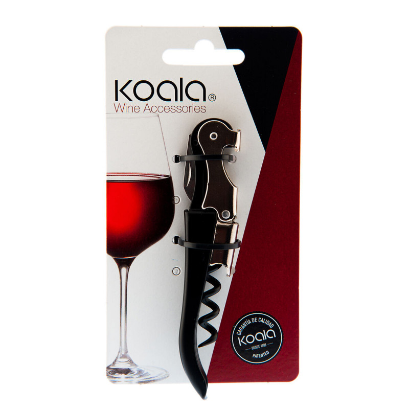 Tire-Bouchon de serveur Koala Noir Métal (11,1 x 3 x 1,2 cm)