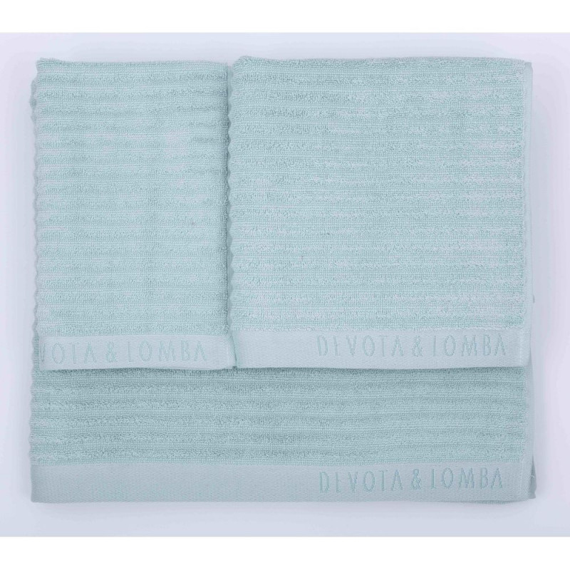 Image secondaire de Ensemble de serviettes de toilette Devota & Lomba Vert 100 % coton (3 pcs)