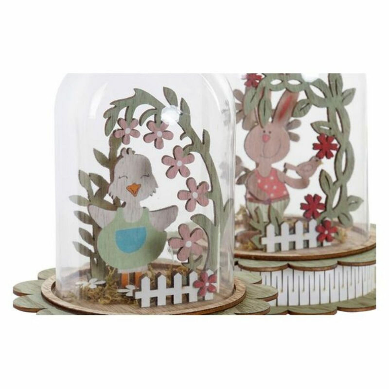 Image secondaire de Décoration lumineuse DKD Home Decor Aluminium Verre Shabby Chic 14,5 x 14,5 x 18 cm (2 Unités)