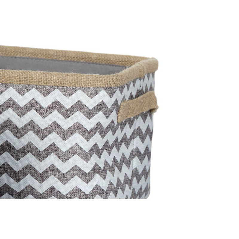 Image secondaire de Set de basket DKD Home Decor Blanc Gris Jute Zigzag Boho 36 x 31 x 20 cm 3 Pièces