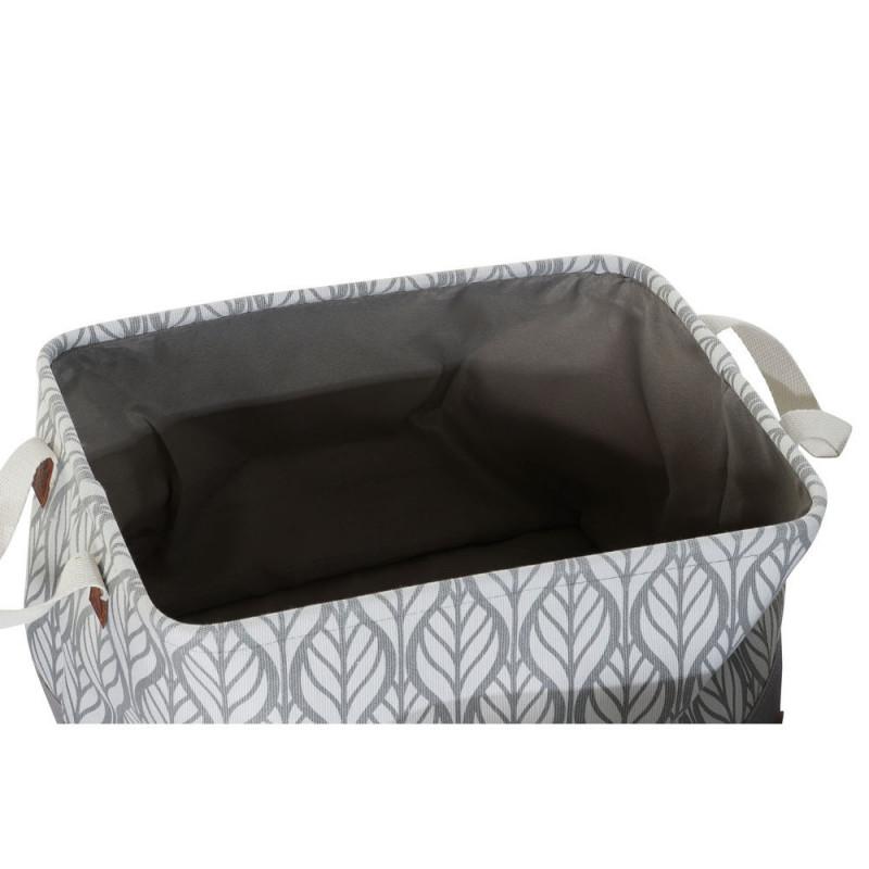 Image secondaire de Set de basket DKD Home Decor Blanc Marron Gris Blue marine Feuille d'une plante Boho 40 x 30 x 24 cm Plastique 3 Pièces (2 Unité