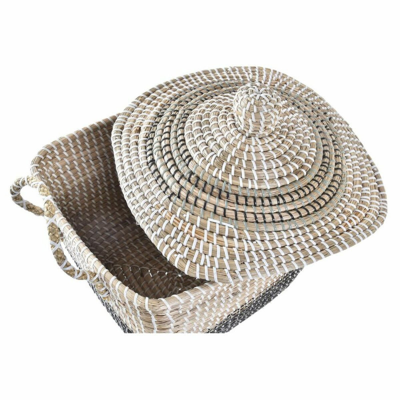 Image secondaire de Panier décoratif DKD Home Decor Gris Naturel Herbier marin Boho 45 x 35 x 43 cm