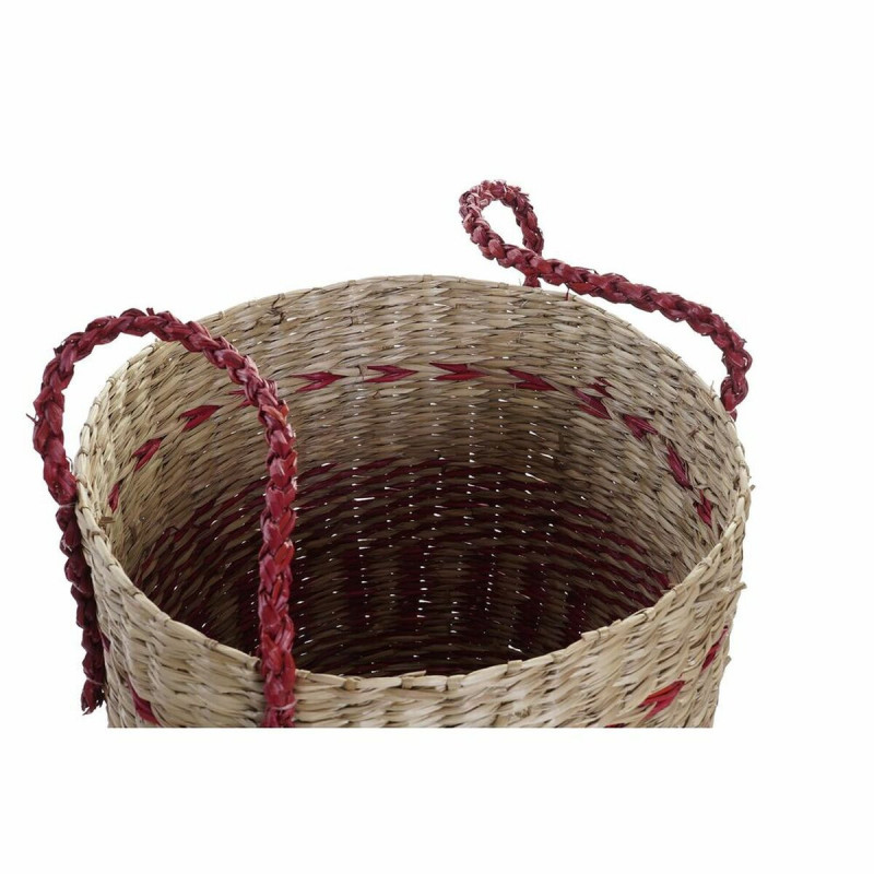 Image secondaire de Set de basket DKD Home Decor Naturel Rouge Herbier marin (2 pcs) (34 x 34 x 40 cm)