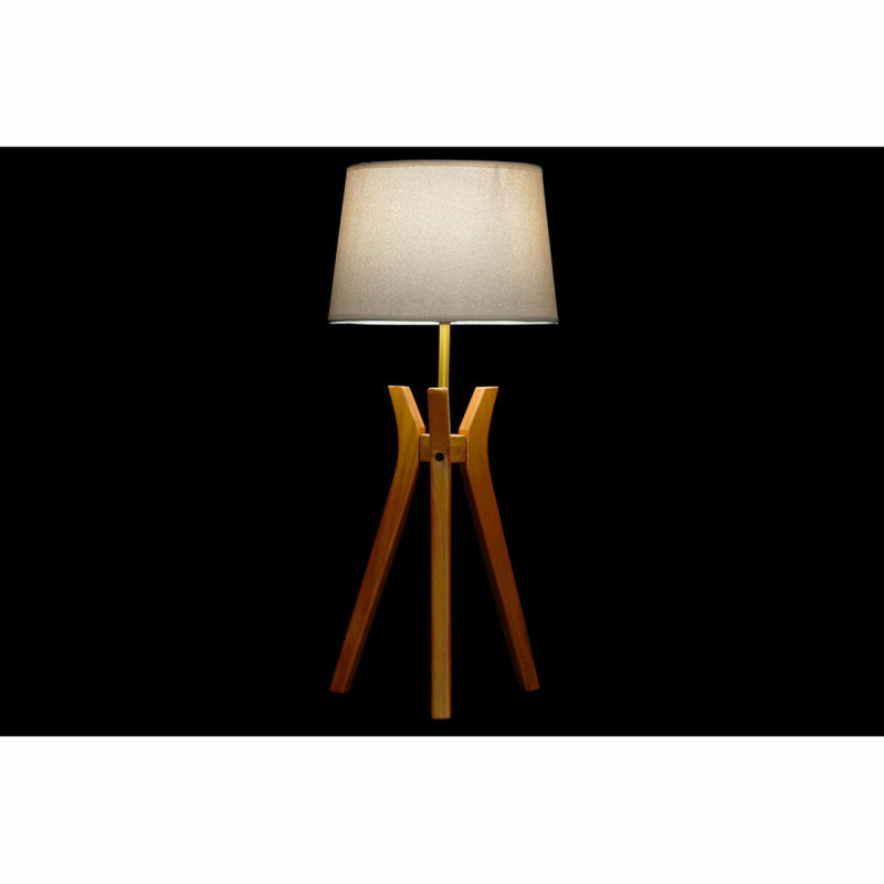 Image secondaire de Lampe de bureau DKD Home Decor Marron Beige Polyester Bois 220 V 50 W