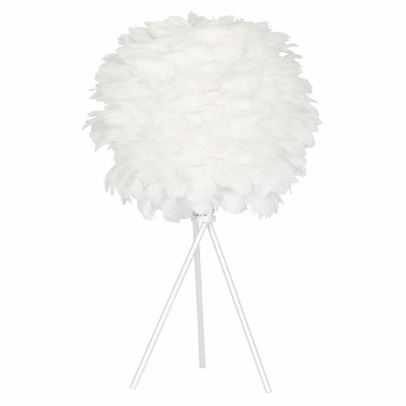 Lampe de bureau DKD Home Decor Blanc Métal Plume (42 x 42 x 60 cm)