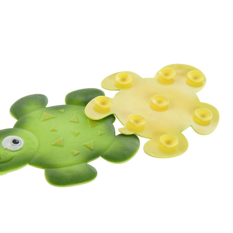 Image secondaire de Tapis de bain DKD Home Decor 11,5 x 1 x 10 cm Vert Jaune Enfant Tortue PVC 10 cm (2 Unités)