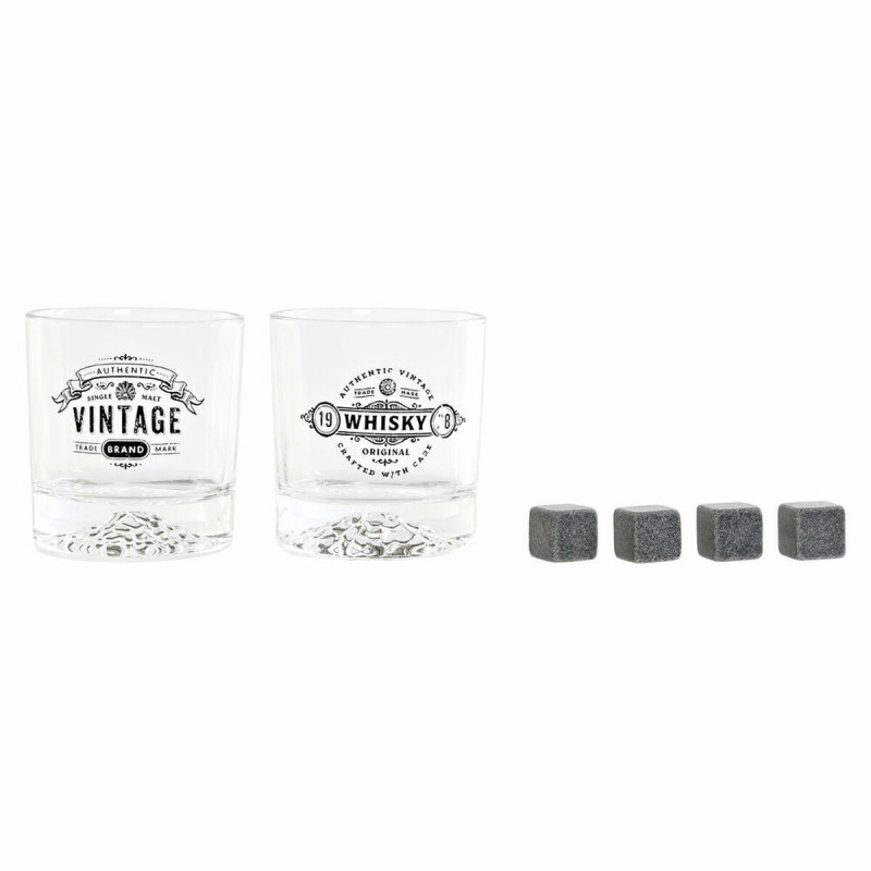 Image secondaire de Set de Verres DKD Home Decor Transparent Gris foncé Verre Pierre Plastique 6 Pièces 320 ml