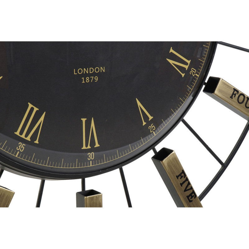Image secondaire de Horloge Murale DKD Home Decor Verre Argenté Noir Doré Fer 70 x 7 x 70 cm (2 Unités)