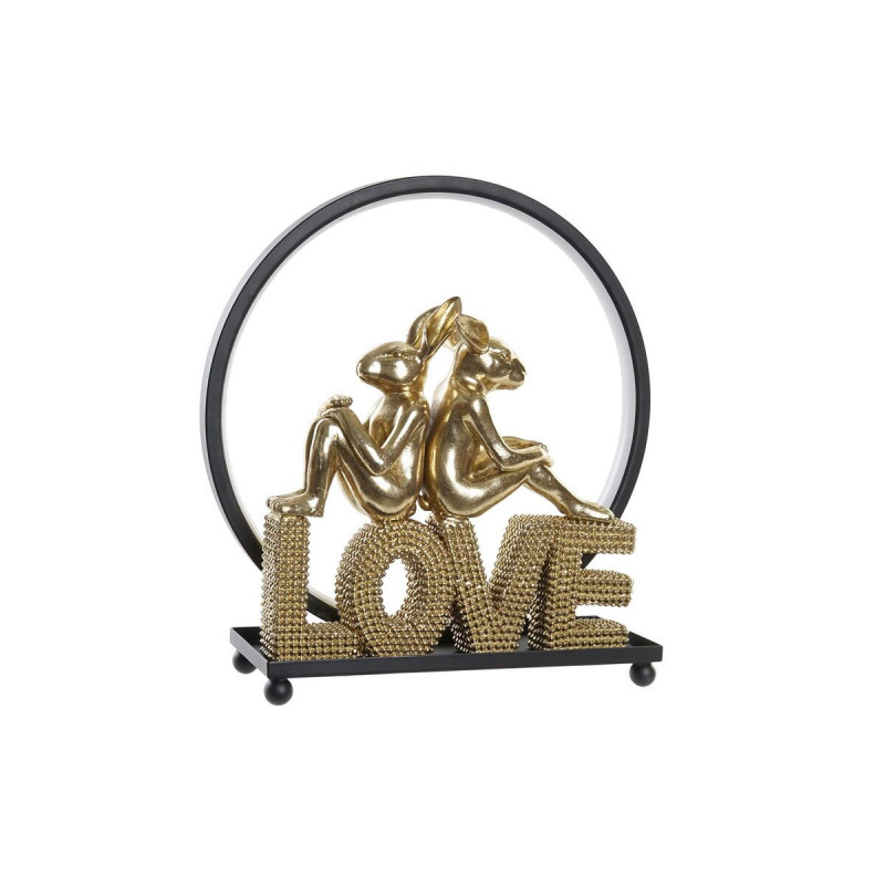 Décoration lumineuse DKD Home Decor Love Lapin Résine (30 x 11 x 31,5 cm)