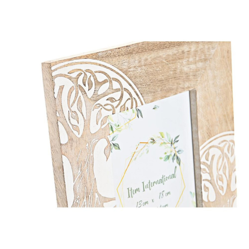 Image secondaire de Cadre photo DKD Home Decor Blanc Marron Bois Verre Bois de manguier Arbre Indien 23 x 2 x 28 cm