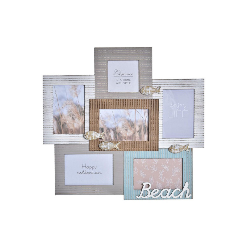 Cadre photo DKD Home Decor Beach 46,5 x 2 x 44,5 cm Bois Marin