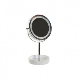 Miroir Grossissant avec LED DKD Home Decor Blanc Métallisé (14,5 x 14,5 x 33 cm) 45,99 €