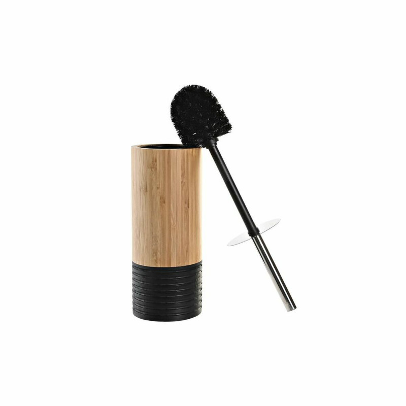 Image secondaire de Brosse de salle de wc DKD Home Decor Noir Naturel Bambou 10 x 10 x 36,8 cm