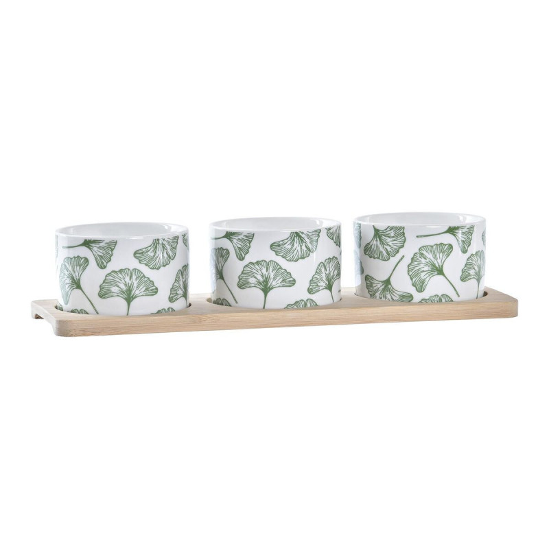 Ensemble à apértif DKD Home Decor Bambou Grès Volets 3 Pièces 4 Pièces 28 x 9,7 x 1,5 cm