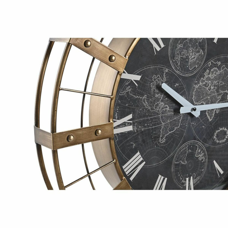 Image secondaire de Horloge Murale DKD Home Decor 60 x 6,5 x 78 cm Verre Argenté Noir Doré Fer (2 Unités)