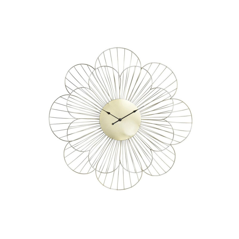 Horloge Murale DKD Home Decor Fleur Doré Métal (57 x 4 x 57 cm)