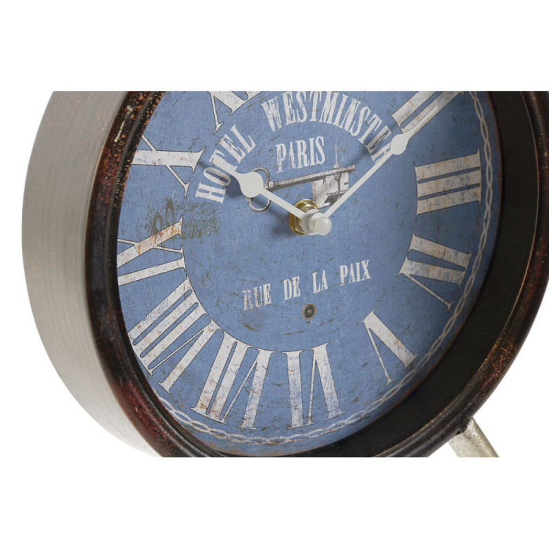 Image secondaire de Horloge de table DKD Home Decor Bleu Noir Multicouleur Métal Verre Vintage 20,5 x 5 x 24 cm (2 Unités)