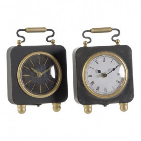 Horloge de table DKD Home Decor Argenté Noir Métal PVC (14,5 x 5 x 21 cm) (2 Uni 41,99 €