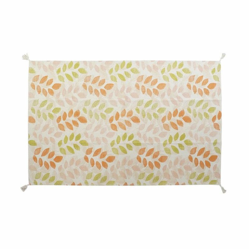 Tapis DKD Home Decor Beige Multicouleur Feuille d'une plante (120 x 180 x 1 cm)