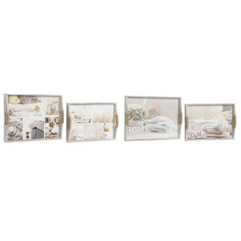 Image secondaire de Jeux de plateaux DKD Home Decor Beige 40 x 30 x 6 cm Bois MDF (2 Unités)