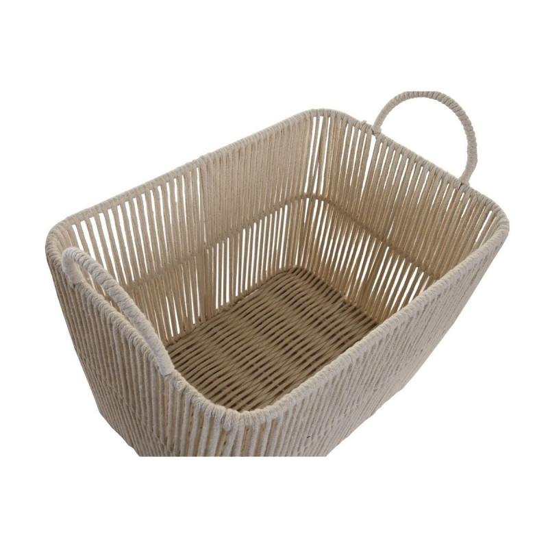 Image secondaire de Set de basket DKD Home Decor Beige Métal 39 x 29 x 31 cm 3 Pièces