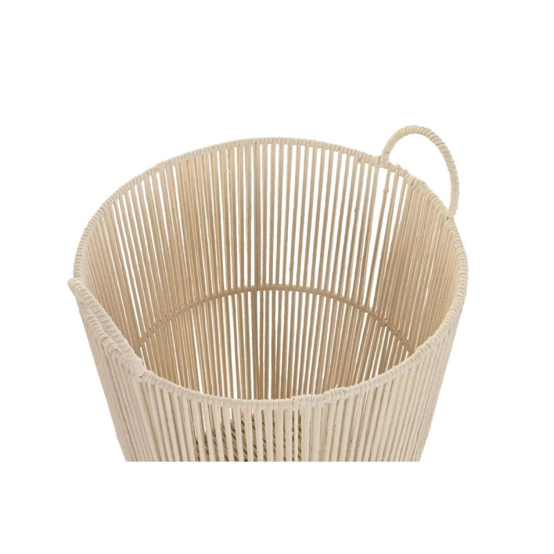 Image secondaire de Set de basket DKD Home Decor Beige Métal 42 x 42 x 51 cm 3 Pièces