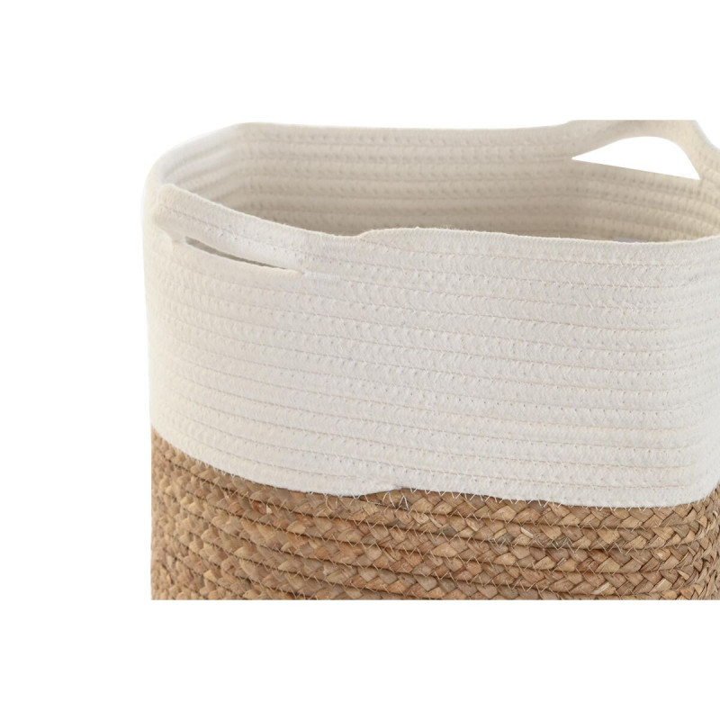 Image secondaire de Panier décoratif DKD Home Decor Blanc Fibre naturelle 36 x 36 x 52 cm