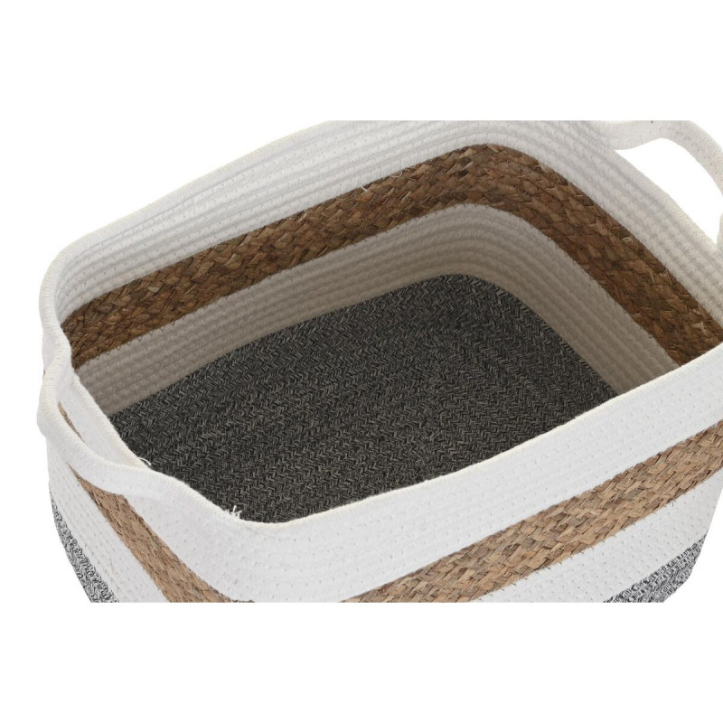 Image secondaire de Set de basket DKD Home Decor Blanc Fibre naturelle 36 x 27 x 27 cm 3 Pièces