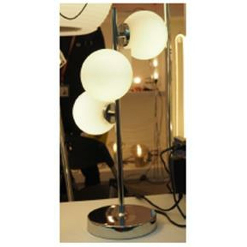 Image secondaire de Lampe de bureau DKD Home Decor 26 x 26 x 59 cm Verre Argenté Métal Blanc 220 V 50 W 23 x 23 x 49 cm