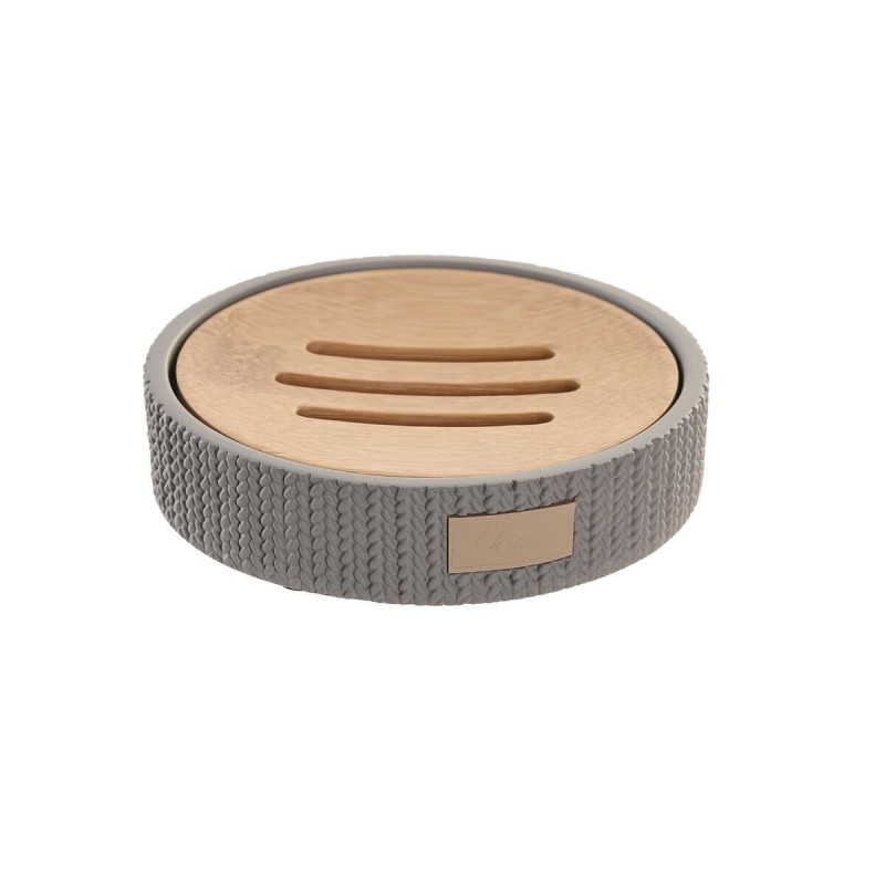 Porte-Savon DKD Home Decor 11 x 11 x 2,5 cm Gris Ciment