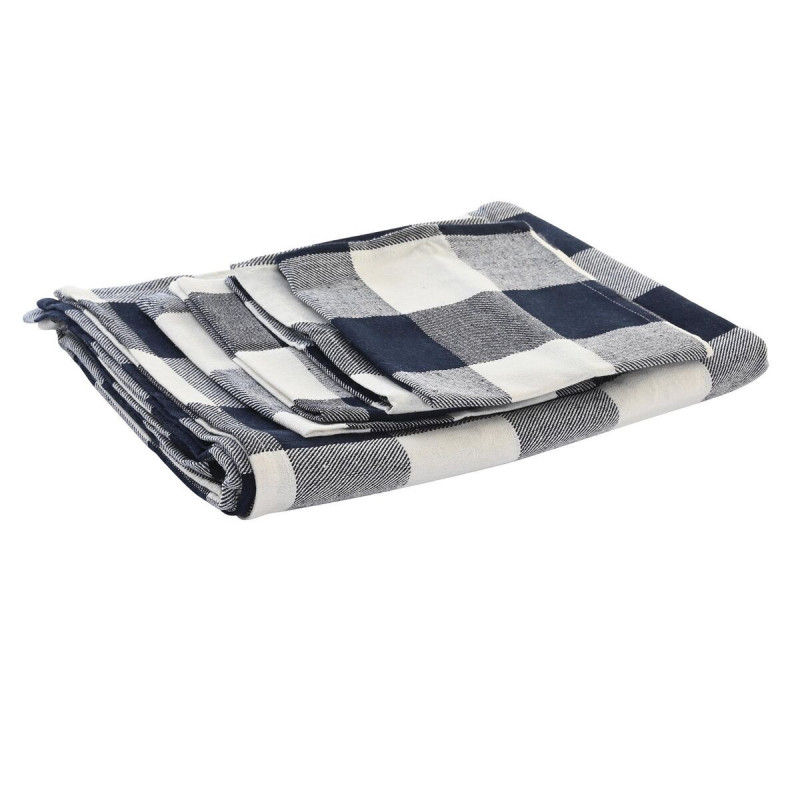 Image secondaire de Nappe et serviettes de table DKD Home Decor 250 x 150 x 0,5 cm Bleu Blanc