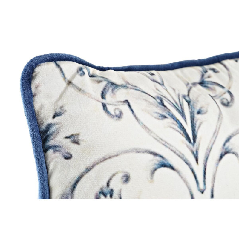 Image secondaire de Coussin DKD Home Decor Bleu Blanc Carré Fleurs Néoclassique 45 x 10 x 45 cm