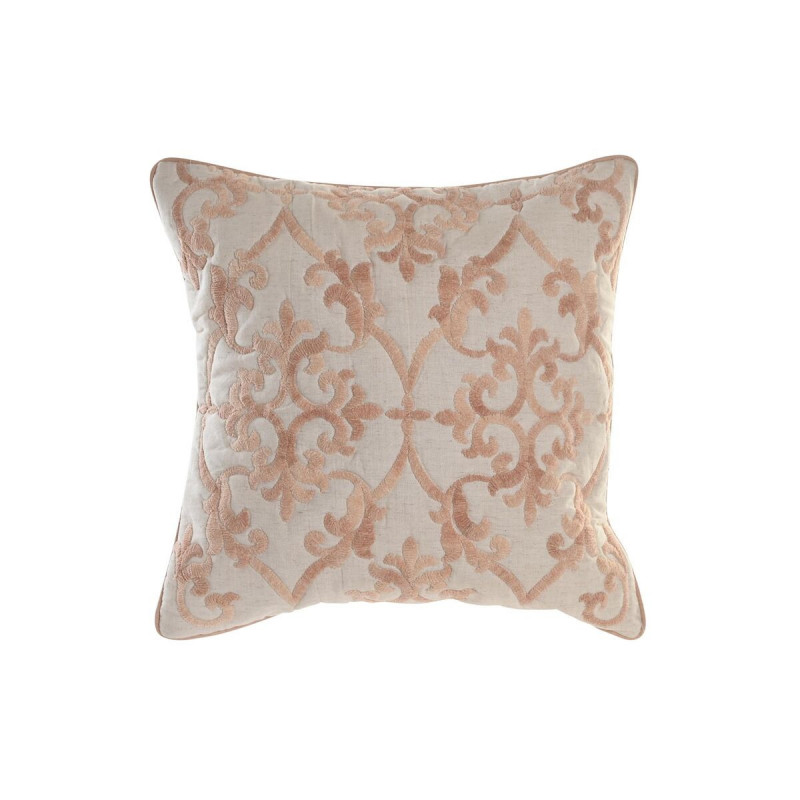 Coussin DKD Home Decor 50 x 15 x 50 cm Beige Rose Aluminium Traditionnel 50 x 1 x 50 cm