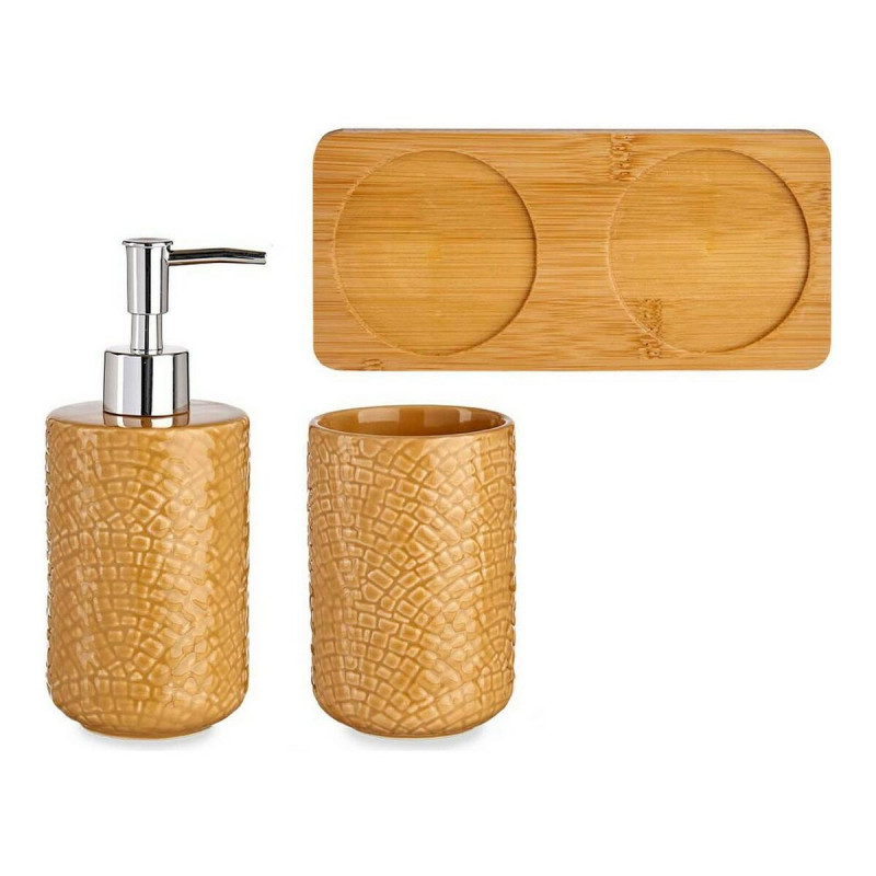 Image secondaire de Ensemble de Bain Places Céramique Bambou Camel (3 pcs)