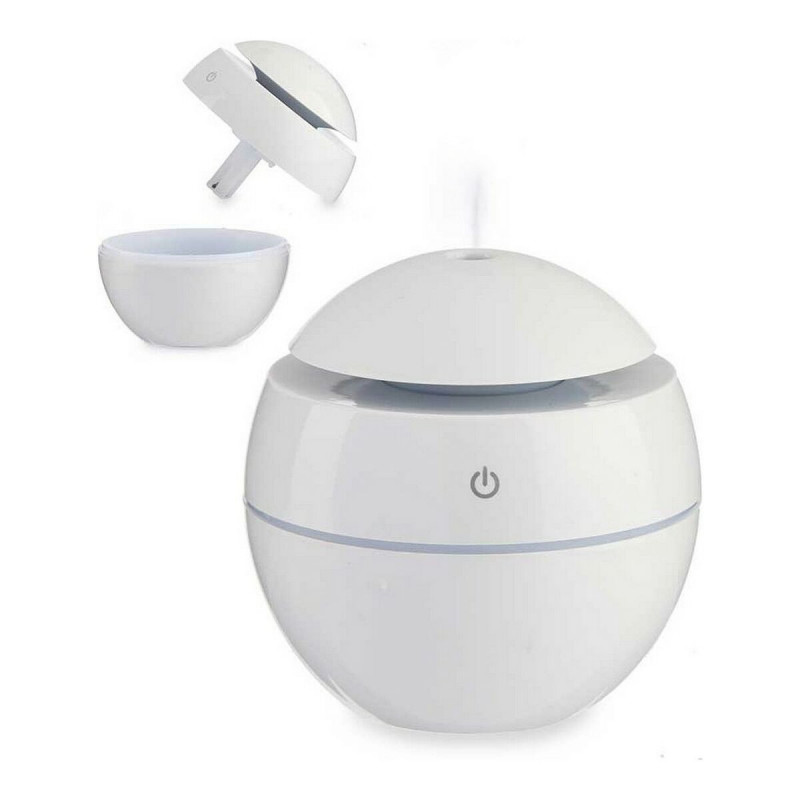 Image secondaire de Humidificateur à Diffuseur d'Arômes avec LED Multicolore Blanc Plastique (130 ml) (10 x 10 x 10 cm)