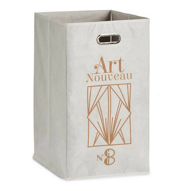 Panier Art Nouveau Blanc Doré Carton 60 L 35 x 57 x 35 cm Pliable