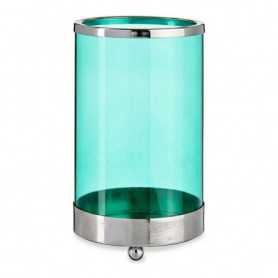 Bougeoir Argenté Bleu Cylindre Métal verre (9,7 x 16,5 x 9,7 cm) 20,99 €