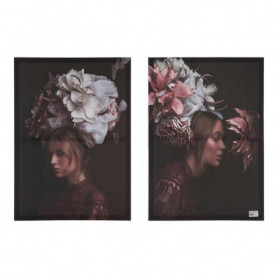 Cadre Femme Fleurs (2 pcs) (50 x 1,5 x 70 cm) 64,99 €