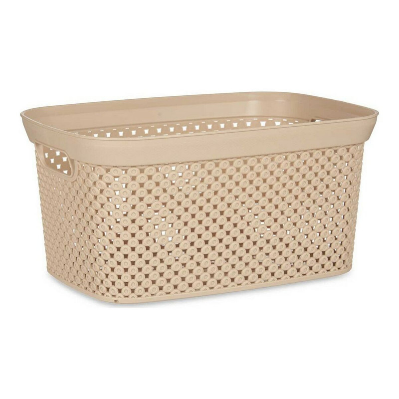 Panier Beige Plastique 10 L 24 x 17 x 35 cm