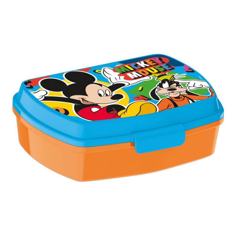 Boîte à Sandwich Mickey Mouse Happy smiles Plastique Rouge Bleu (17 x 5.6 x 13.3)